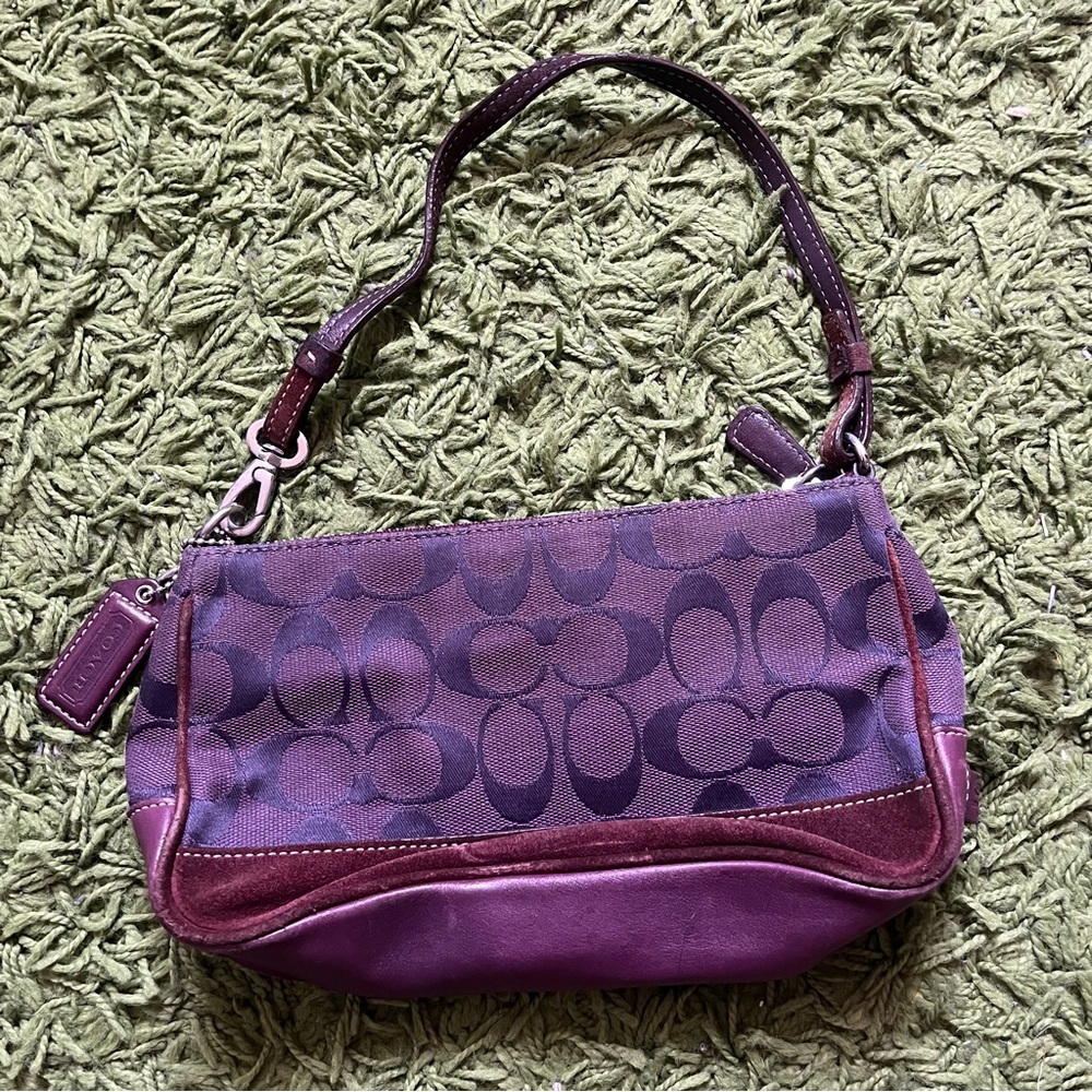Coach Purple and Burgundy Shoulder Bag